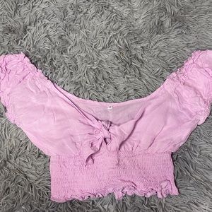 Purple Ruffled Crop Top